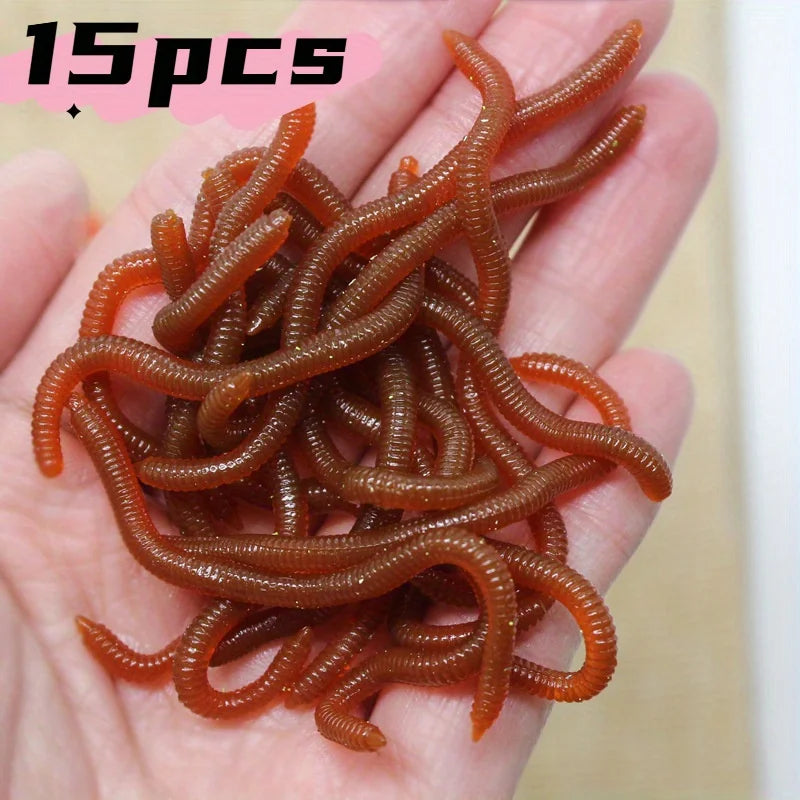 Vers Souples Rouges pour Pêche — 15 Pièces, photo 3