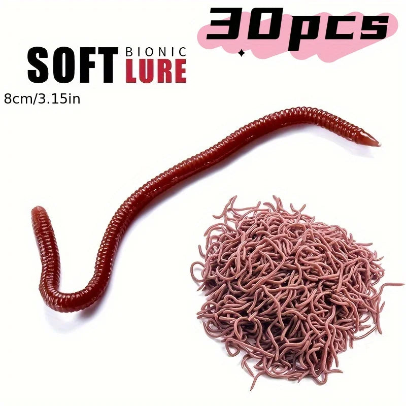 Vers Souples Rouges pour Pêche — 30 Pièces, photo 6