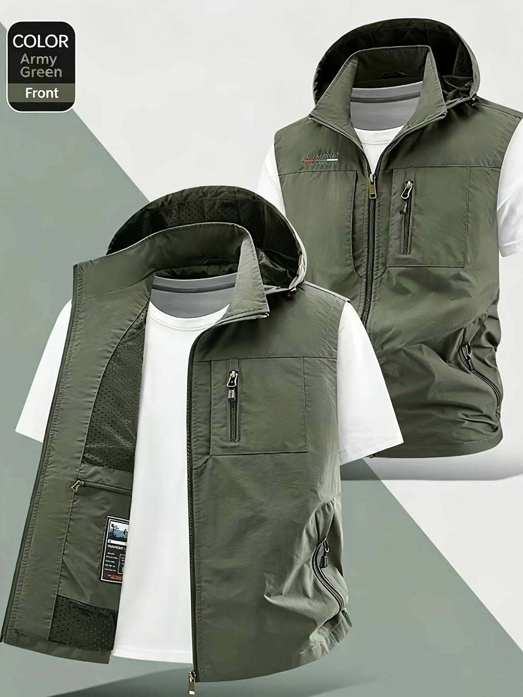 Veste Sans Manches À Capuche Cargo Légère — photo 8